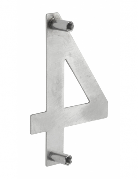 Vista aggiuntiva 2 di Numero civico 4 in acciaio inox, altezza 100 mm, da avvitare – THIRARD