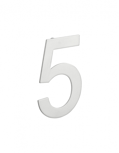 Numero civico 5 in acciaio inox, altezza 100 mm, da avvitare – THIRARD