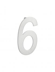 Numero civico 6 in acciaio inox, altezza 100 mm, da avvitare – THIRARD