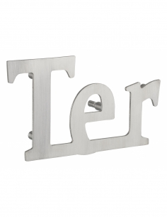 Scritta “Ter” in acciaio inox, altezza 80 mm, da avvitare – THIRARD