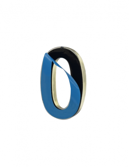 Vista aggiuntiva 2 di Numero civico adesivo 0, altezza 50 mm, finitura ottone – THIRARD