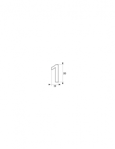 Numero 1 adesivo dorato, ABS, altezza 50 mm – THIRARD