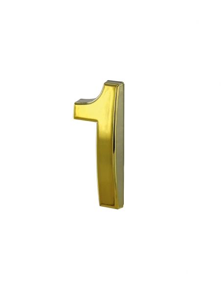 Numero civico adesivo 1, altezza 50 mm, finitura ottone – THIRARD