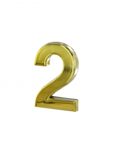 Numero civico adesivo 2, altezza 50 mm, finitura ottone – THIRARD