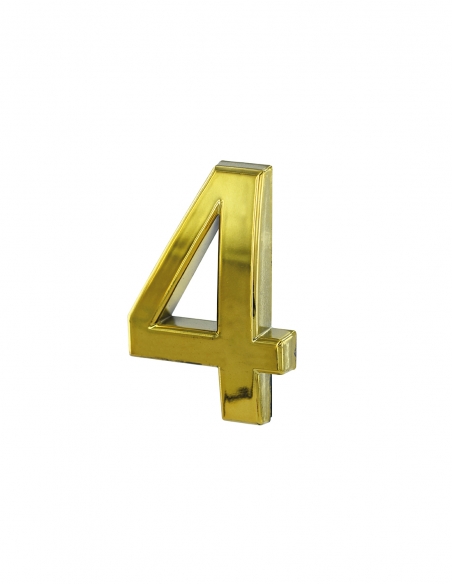 Numero civico adesivo 4, altezza 50 mm, finitura ottone – THIRARD