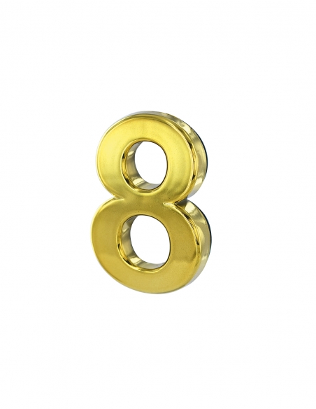 Numero civico adesivo 8, altezza 50 mm, finitura ottone – THIRARD