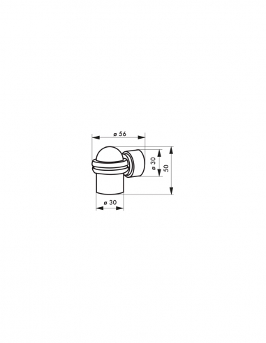 Vista aggiuntiva 1 di Fermaporta magnetico da pavimento e parete Ø 30 x 50 mm, alluminio satinato – THIRARD