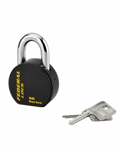 Lucchetto a chiave Fédéral Lock S900R, in acciaio, per cantiere, arco in molibdeno, 63,5 mm, 2 chiavi, nero – THIRARD