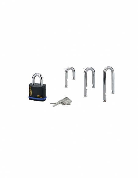 Lucchetto a chiave Fédéral Lock S900R, in acciaio, per cantiere, arco in molibdeno, 63,5 mm, 2 chiavi, nero – THIRARD