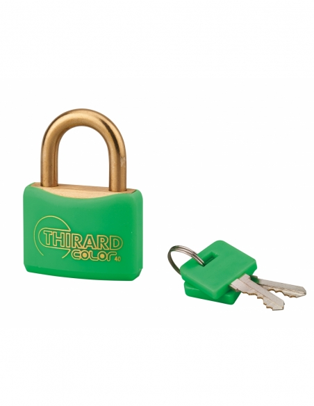 Vista aggiuntiva 2 di Lucchetto MACH 40 mm, corpo e arco in ottone, per esterno, 2 chiavi – THIRARD