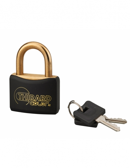 Vista aggiuntiva 4 di Lucchetto MACH 40 mm, corpo e arco in ottone, per esterno, 2 chiavi – THIRARD