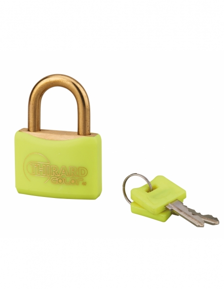 Lucchetto a chiave Mach, in ottone, per esterno, arco in ottone, 40 mm, 2 chiavi – THIRARD