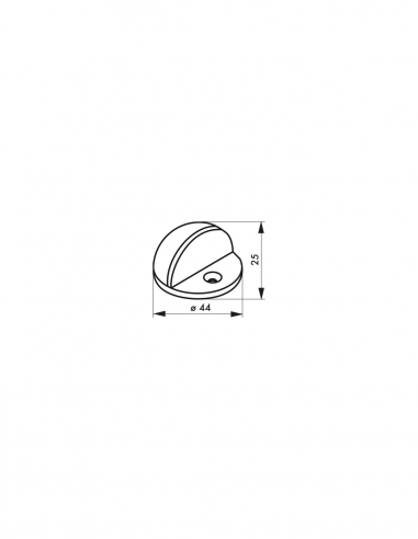 Fermaporta da avvitare a pavimento, mezza sfera, Ø44x25 mm, nero – THIRARD