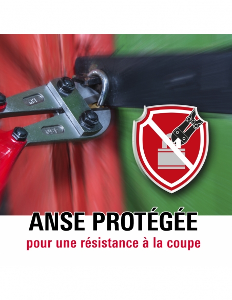 Lucchetto a chiave per esterno, 40 mm, con protezione arco rinforzata, 2 chiavi in acciaio nichelato – THIRARD