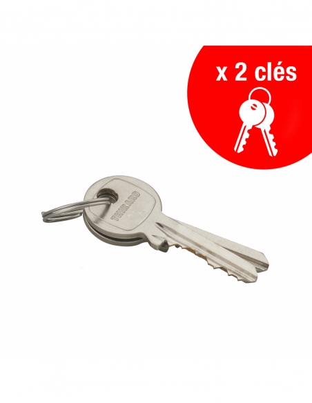 Lucchetto a chiave per esterno, 40 mm, con protezione arco rinforzata, 2 chiavi in acciaio nichelato – THIRARD