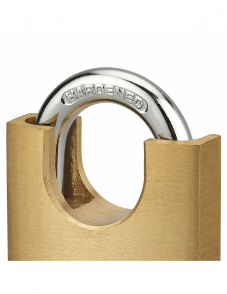 Lucchetto a chiave per esterno, 40 mm, con protezione arco rinforzata, 2 chiavi in acciaio nichelato – THIRARD