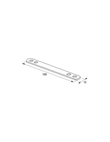 Piastra di giunzione 100x15 mm, estremità tonde, acciaio zincato – THIRARD