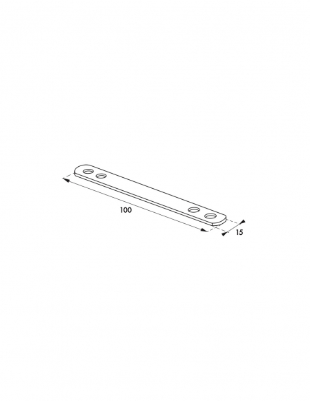 Piastra di giunzione 100x15 mm, estremità tonde, acciaio zincato – THIRARD