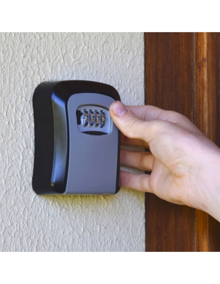 Cassetta portachiavi a combinazione 4 cifre, 40x94 mm, acciaio, nero – THIRARD