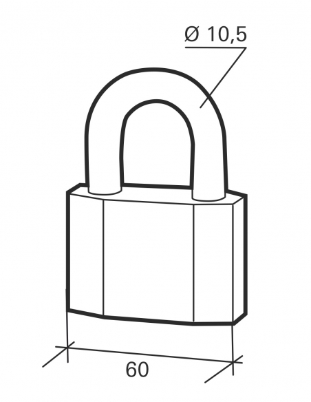Lucchetto a chiave Octo, in acciaio, per cantiere, arco in acciaio, 60 mm, 3 chiavi – THIRARD