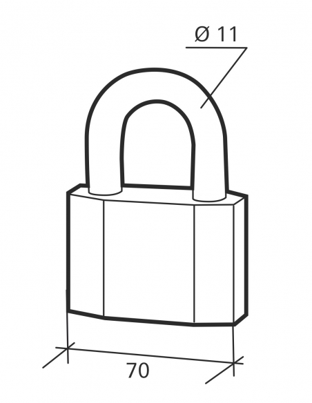 Lucchetto a chiave Octo, in acciaio, per cantiere, arco in acciaio, 70 mm, 3 chiavi – THIRARD