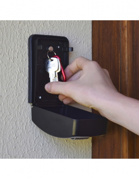 Cassetta portachiavi a combinazione, 4 cifre, acciaio, 47×75 mm, nera – THIRARD