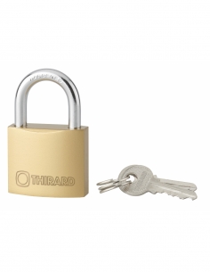 Lucchetto a chiave Tipo 1+, ottone, per interno, arco in acciaio, 40 mm, 2 chiavi – THIRARD