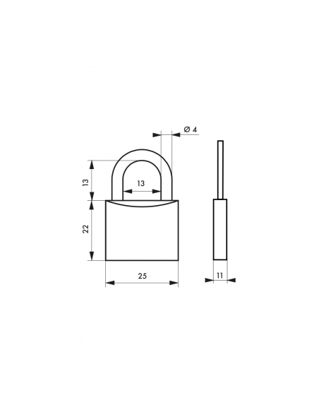 Vista aggiuntiva 1 di Lucchetto TYPE 1 25 mm 2 chiavi – THIRARD