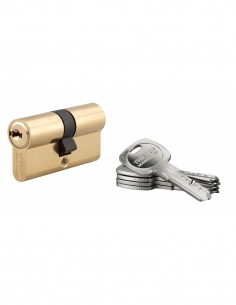 Cilindro europeo TRAFIC 6 30 x 30 mm, ottone, 5 chiavi – THIRARD