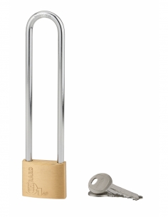 Lucchetto a chiave Tipo 1, ottone, interno, arco alto in acciaio, 40 mm, 2 chiavi - THIRARD