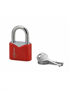 Lucchetto a chiave Ruby Color, acciaio, interno, arco in acciaio, 50 mm, 3 chiavi - THIRARD