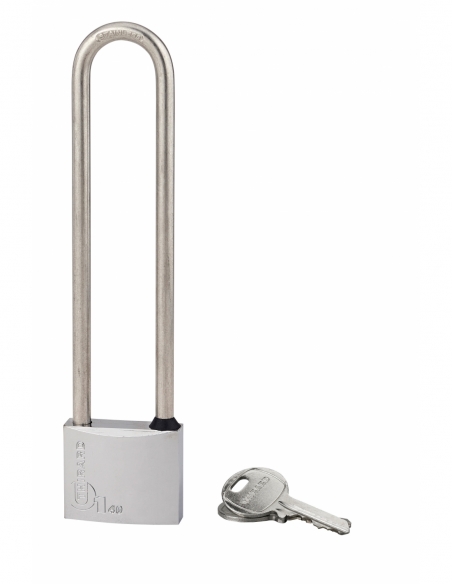 Lucchetto a chiave Tipo 1, ottone, esterno, arco alto in acciaio inox, 40 mm, 2 chiavi - THIRARD