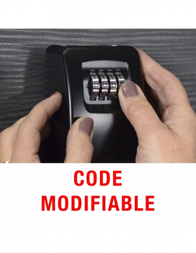 Cassetta porta chiavi a combinazione, 4 cifre, 55x105 mm, acciaio, nero - THIRARD