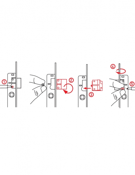 Serratura a incasso per porta d’ingresso con cilindro 30x30 mm, asse 14 mm, 3 chiavi - THIRARD