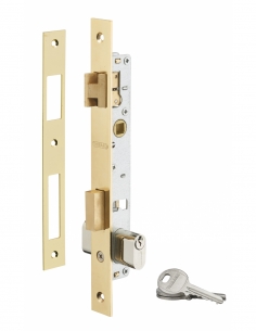 Serratura a incasso per porta d’ingresso con cilindro 30x30 mm, asse 14 mm, 3 chiavi - THIRARD