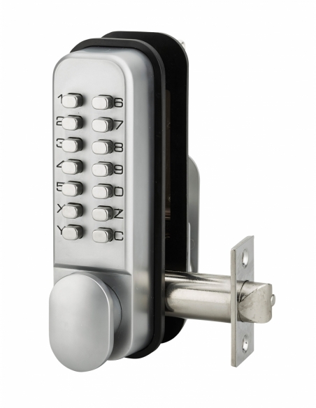 Serratura a combinazione meccanica da incasso, 8 cifre o lettere, cromata opaca - THIRARD