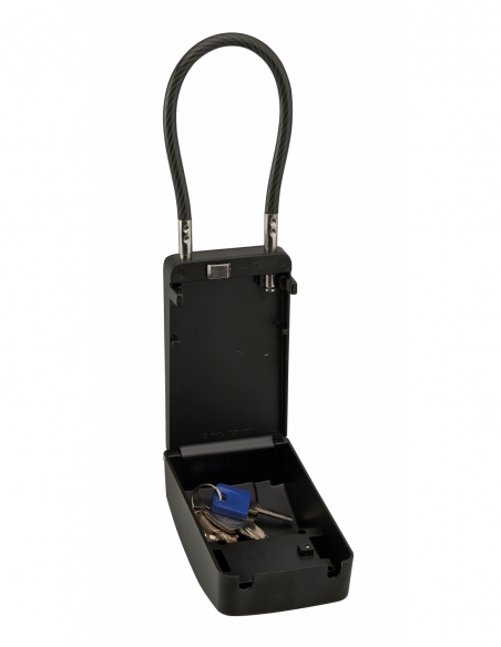 Cassetta porta chiavi a combinazione, 4 cifre, acciaio, 47x75 mm, con cavo, nero - THIRARD