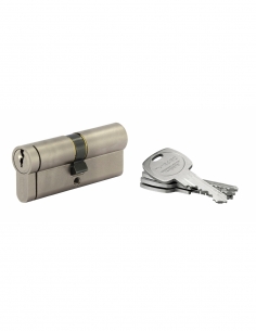 Cilindro europeo HG5+ 40 x 40 mm, nichelato, anti-estrazione, anti-perforazione, anti-rottura, 5 chiavi – THIRARD