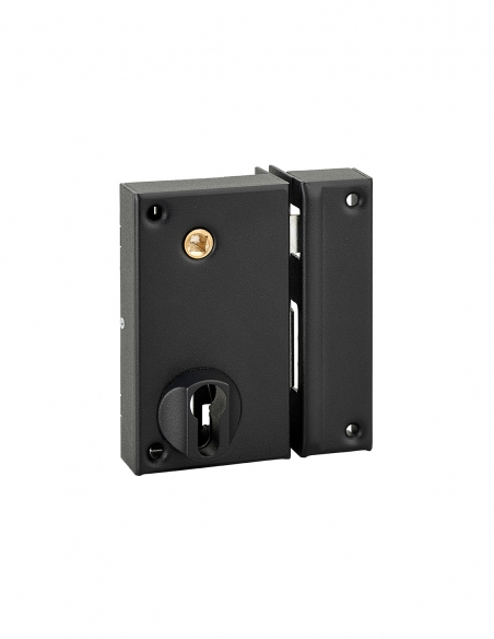 Serratura verticale da applicare doppia entrata destra 75x130 mm, interasse 45 mm, nero - THIRARD