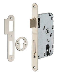 Cassa serratura da incasso per cilindro europeo, asse 50 mm, frontale nichelato – THIRARD