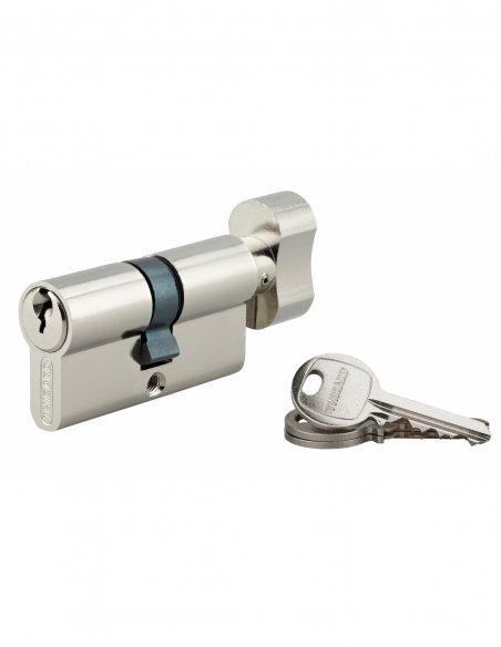 Cilindro europeo SA con pomolo 30 x 30 mm nichelato, 3 chiavi – THIRARD