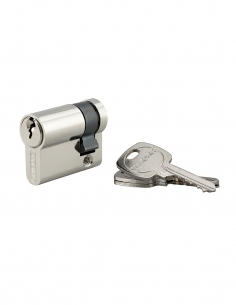 Semicilindro europeo STD UNIKEY 30 x 10 mm nichelato, chiave uguale, 3 chiavi – THIRARD
