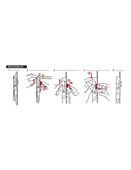 Corpo serratura a cilindro per porta d’ingresso, asse 30 mm, interasse 70 mm - THIRARD