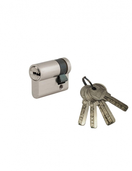 Mezzo cilindro Tiger 6, 30 x 10 mm, nichelato, anti-strappo e anti-perforazione, 5 chiavi - SP