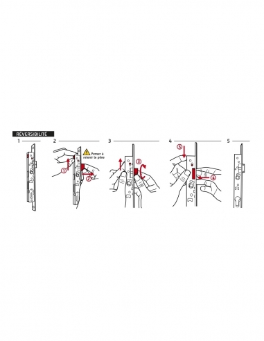Corpo serratura a cilindro per porta d’ingresso, asse 26 mm, interasse 92 mm, estremità quadrate - THIRARD