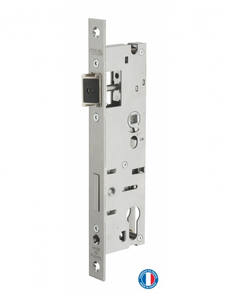 Corpo serratura da incasso a cilindro per infissi metallici, asse 42 mm, estremità quadrate, inox - THIRARD