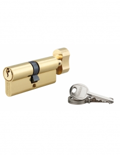 Cilindro a pomolo SA, 40 x 40 mm, anti-strappo, ottone, 3 chiavi - THIRARD