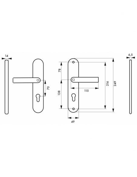 Set di sicurezza con doppia maniglia, effetto inox F9 – THIRARD