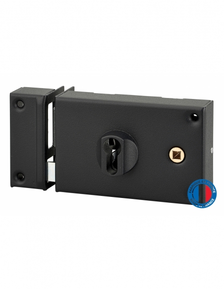 Serratura orizzontale doppio ingresso sinistra, asse 60mm, 140x88mm, nera - THIRARD