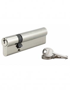 Cilindro di serratura doppio ingresso SA UNIKEY 30x80mm, 3 chiavi, nichelato - THIRARD